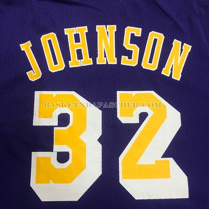 Maillot Manche Courte Los Angeles Lakers Magic Johnson NO 32 Volet